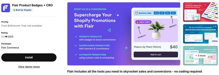 Flair Product Badges + CRO