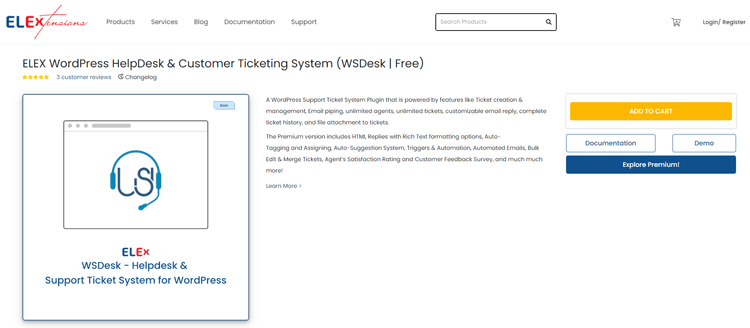 WSDesk – ELEX WordPress Help Desk & Customer Support Ticketing Plugin