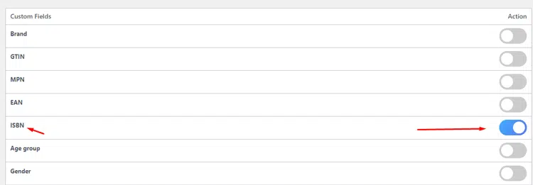 add the custom field ISBN