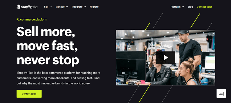 Shopify Plus homepage
