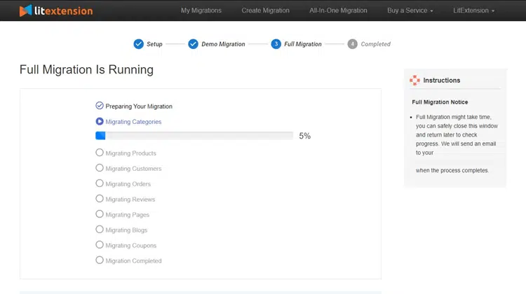 migrate from Shopify to WooCommerce with LitExtension