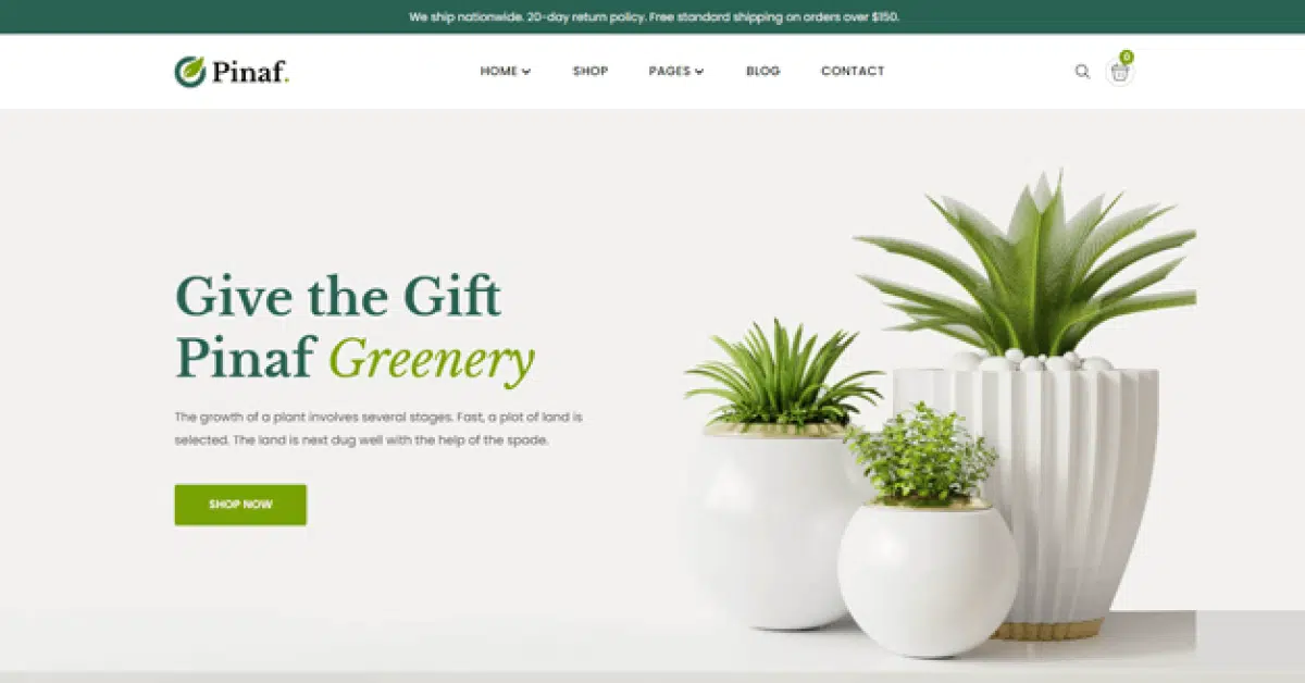 Pinaf Florist Website Template