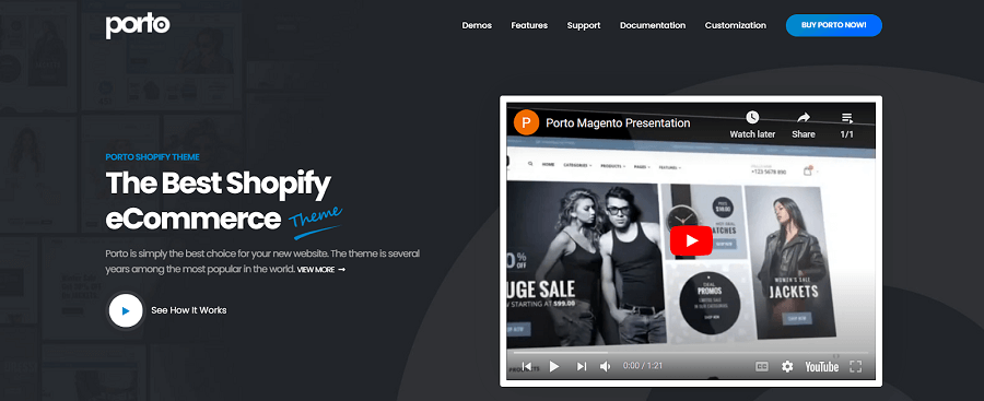 nofollow Porto e-commerce WordPress theme