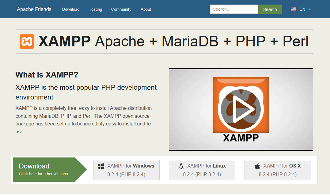 Download and install XAMPP and WordPress