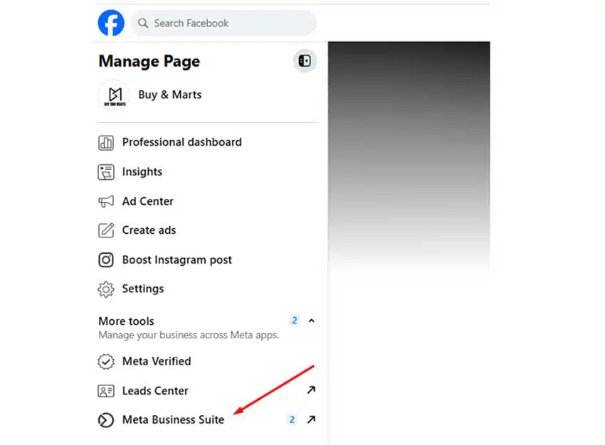 Login to Meta Business Suite