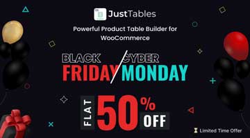 JustTables BFCM Deals 2025