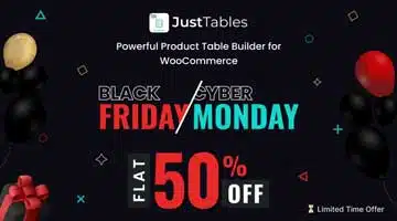 JustTables BFCM Deals 2025