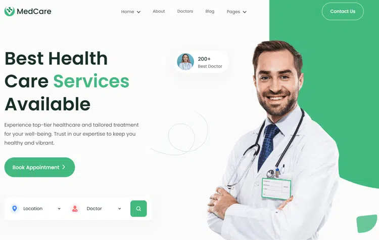 Medcare Hospital Website Template
