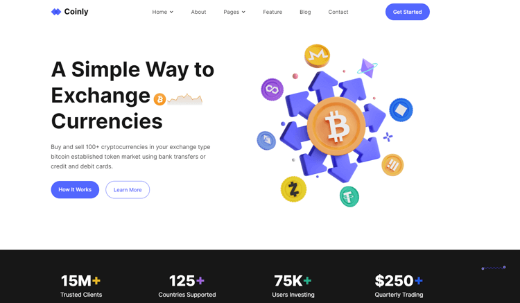 Coinly - App Website Template