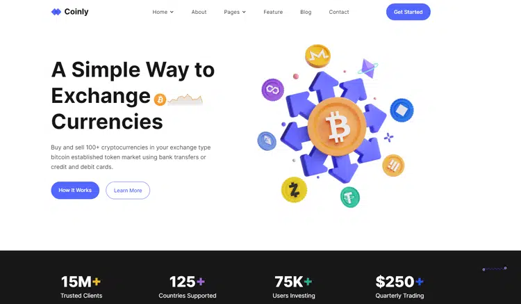 Coinly - App Website Template