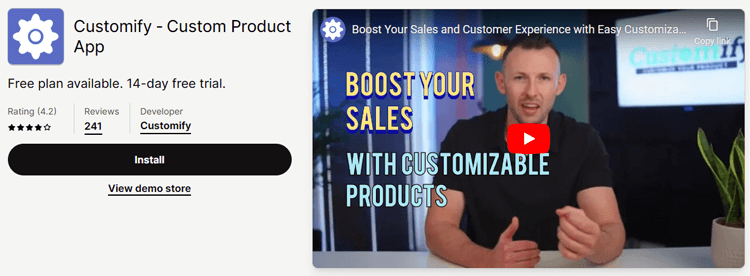 Customify Custom Product App