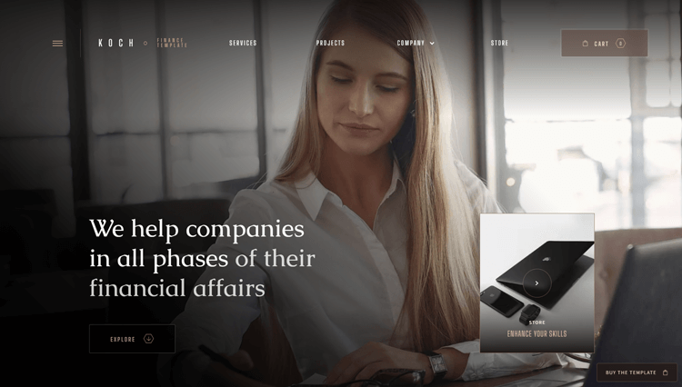 Koch Ecommerce - Finance Website Template