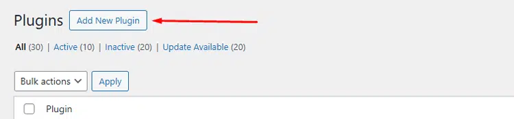 Click on the Add New Plugin