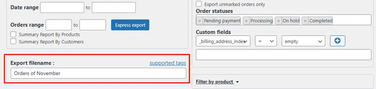 Option to provide the file name