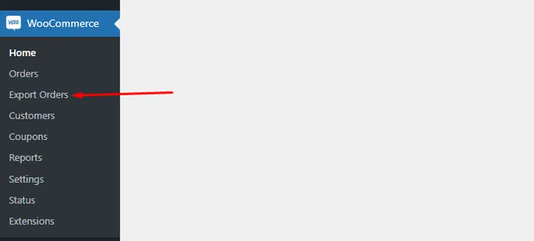 Navigate to Export Orders Option