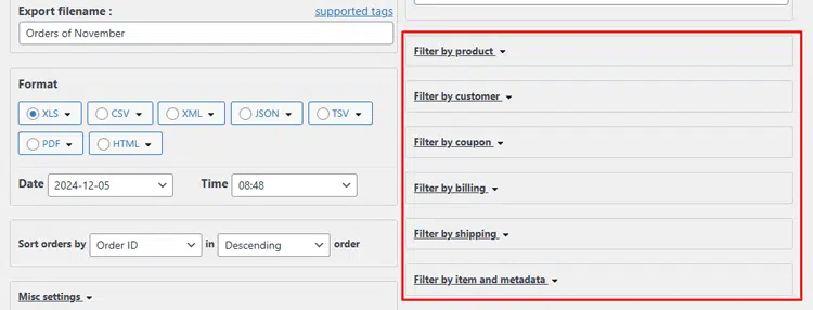 More Filtering Options are Available