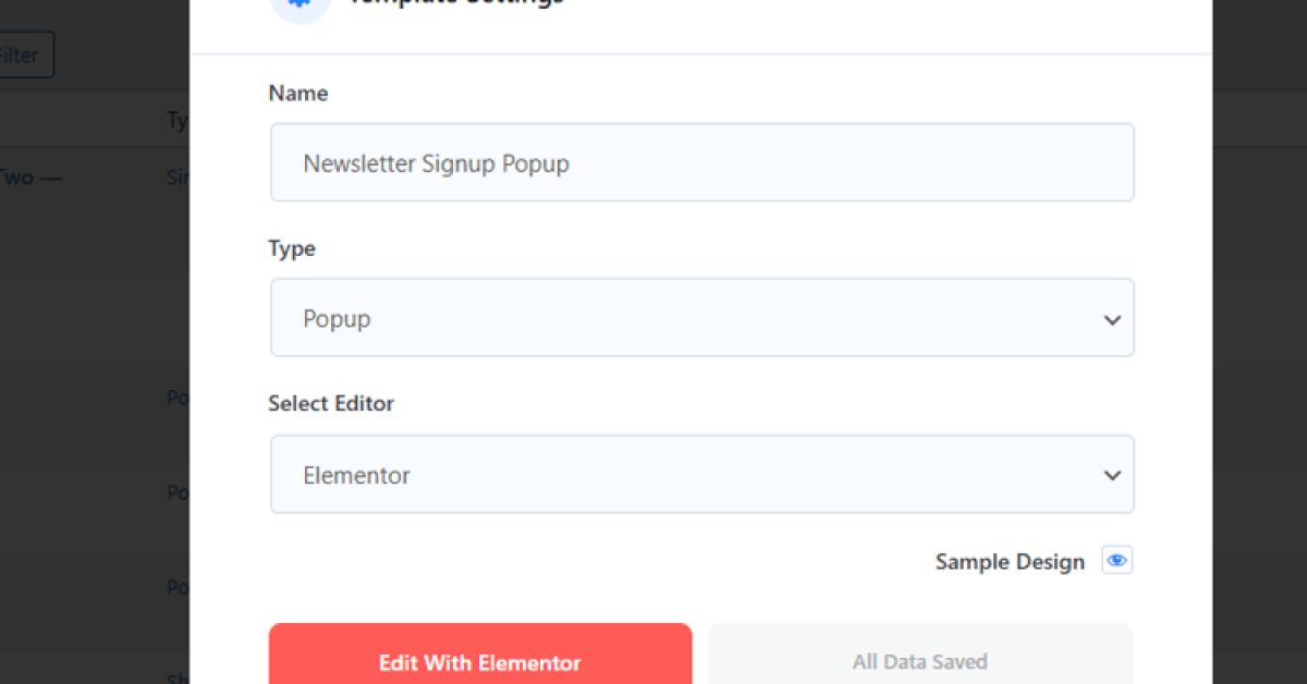 Click on the Edit with Elementor