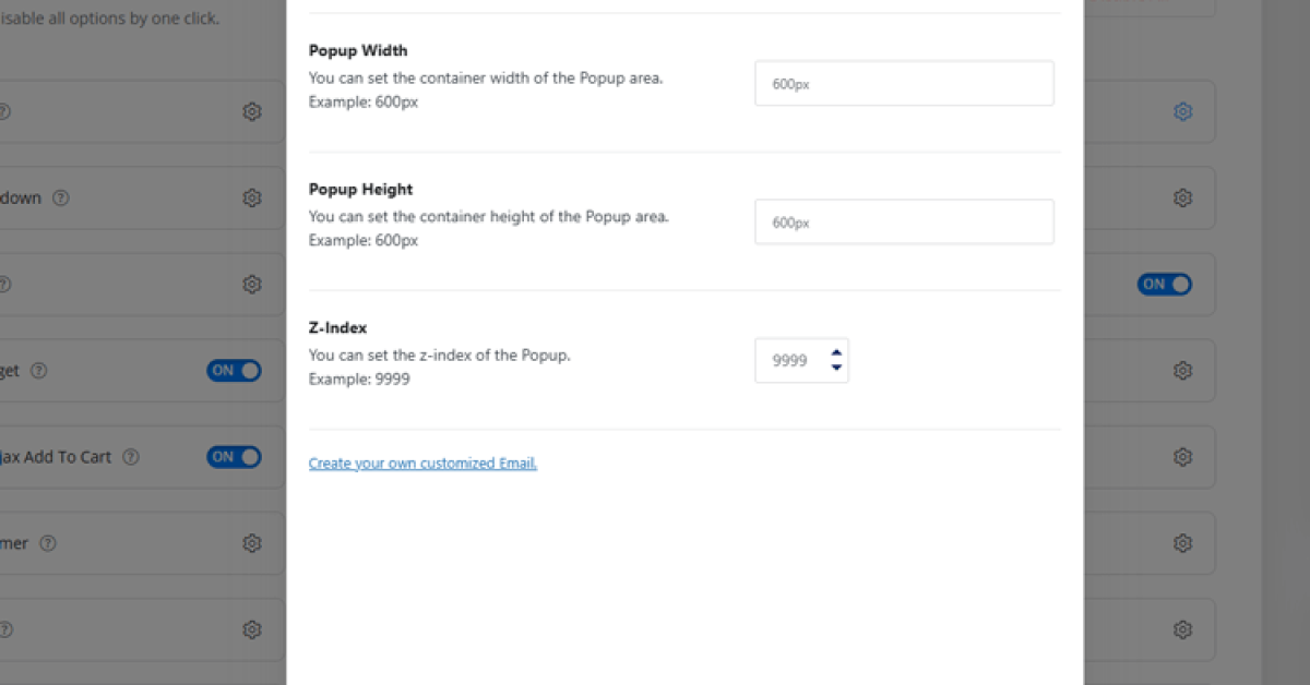 Enable the Popup Builder