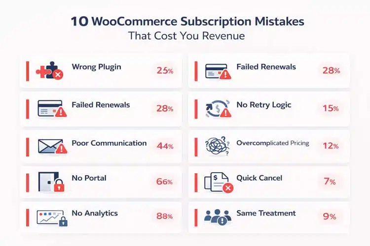 Top 10 WooCommerce Subscription Mistakes