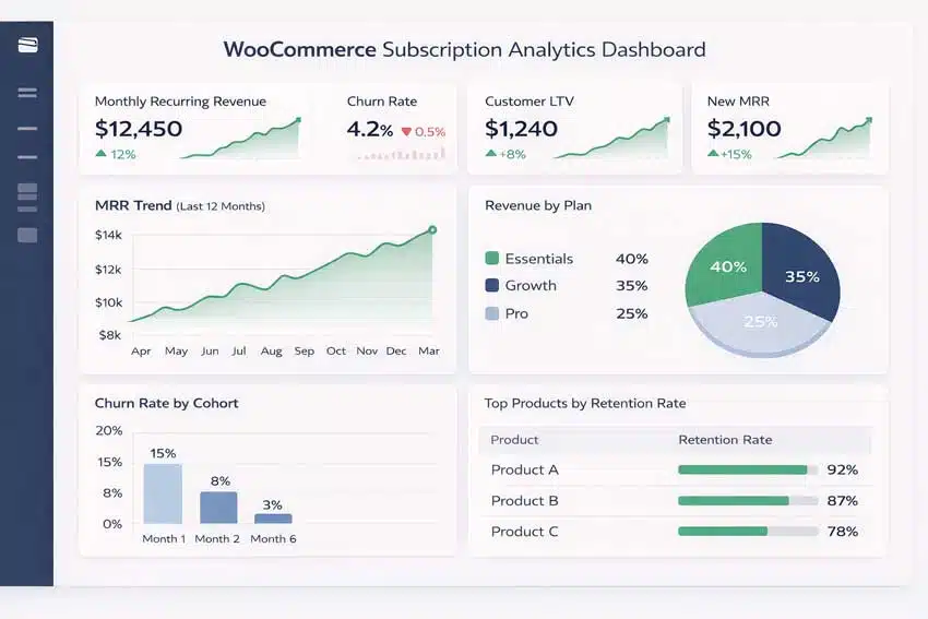 WooCommerce subscription analytics dashboard