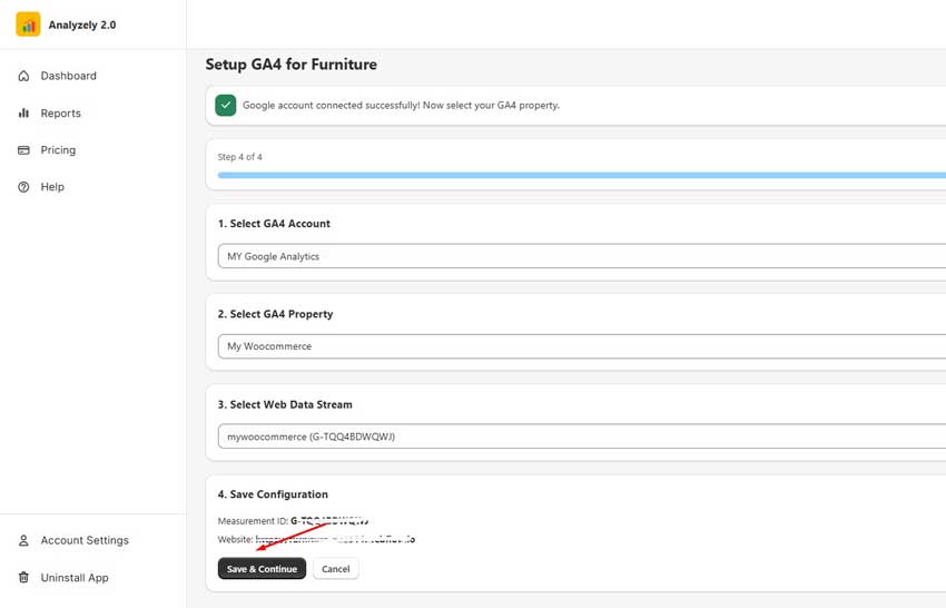 When Done Click Save & Continue