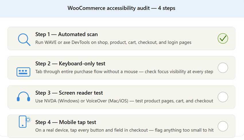 Audit WooCommerce Store for Accessibility