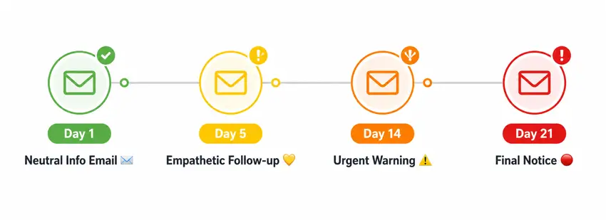 Dunning Email Sequence Timeline