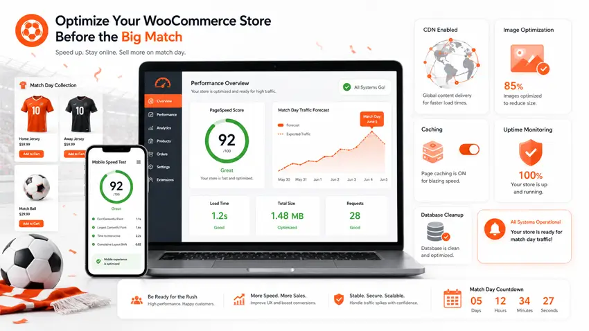 WooCommerce store performance checklist for World Cup traffic