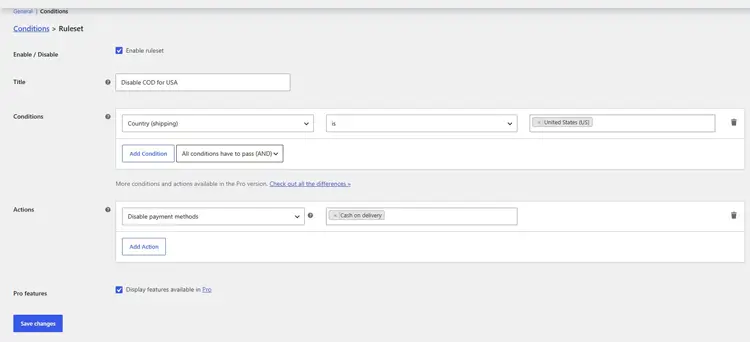 Disable WooCommerce Payment Methods by Country