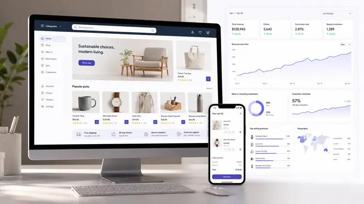 Sustainable ecommerce growth dashboard