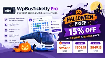 WpBusTicketly Pro: Bus Ticket Booking with Seat Reservation