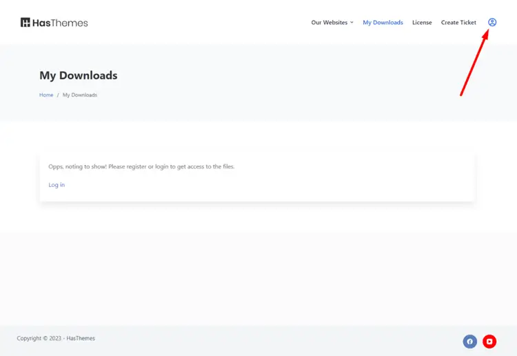 Click on HasThemes Client Portal