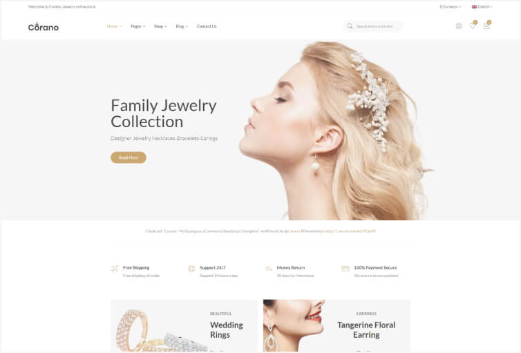 Corano Jewelry Store Shopify Theme