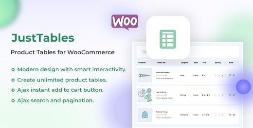 JustTables - WooCommerce Product Table
