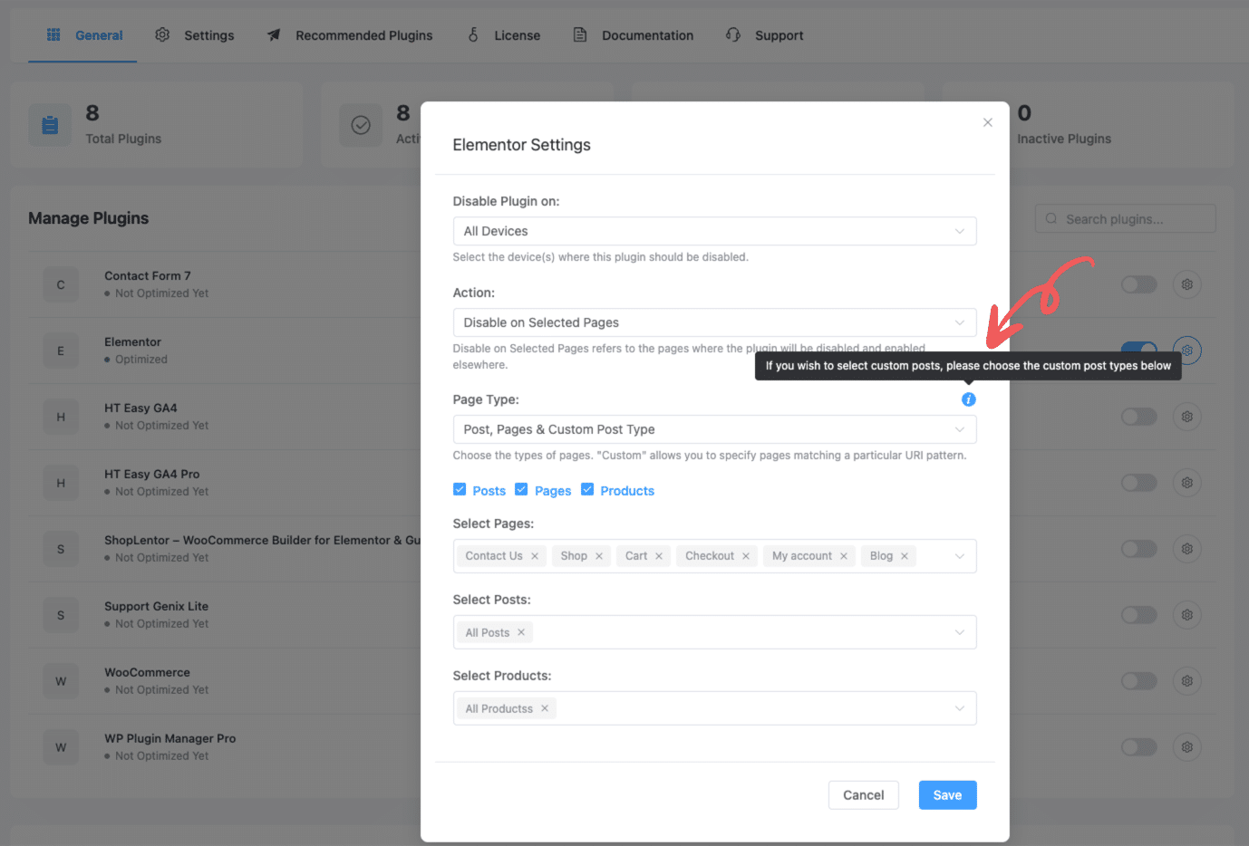 Step 1: Set Page Type to "Post, Pages & Custom Post Type"