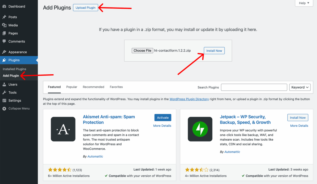 How to Install HT Contact Form