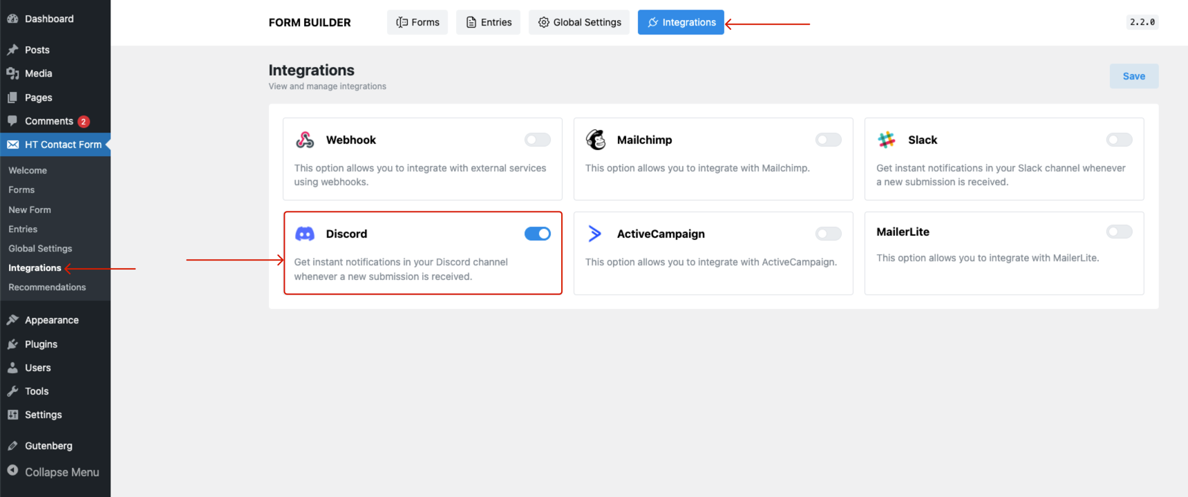 Enable Discord Integration