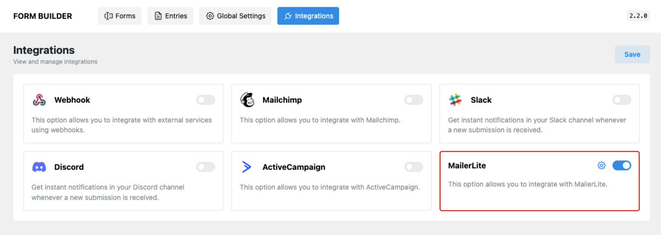 Enable the Integration