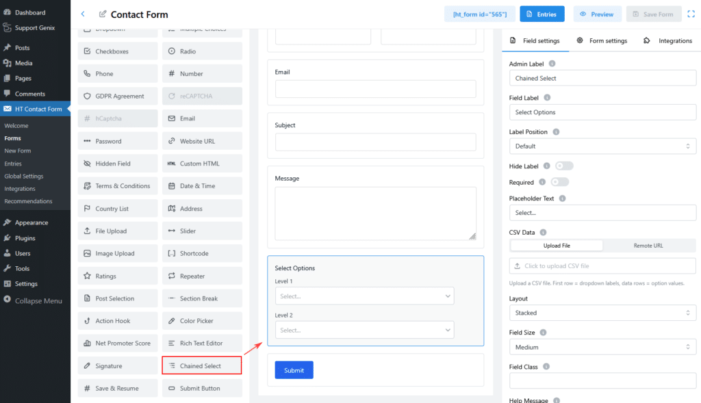 Chained Select Field