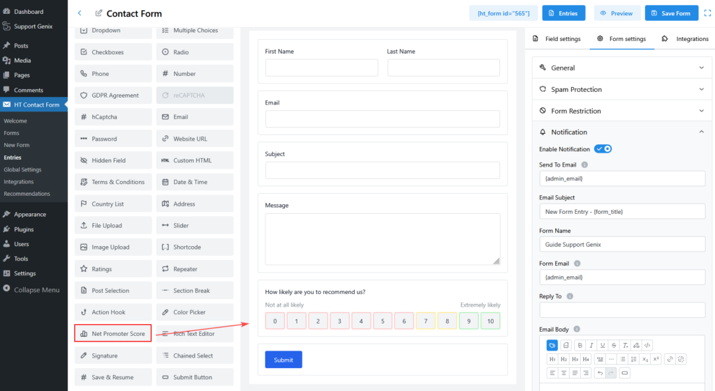 Net Promoter Score (NPS) Field
