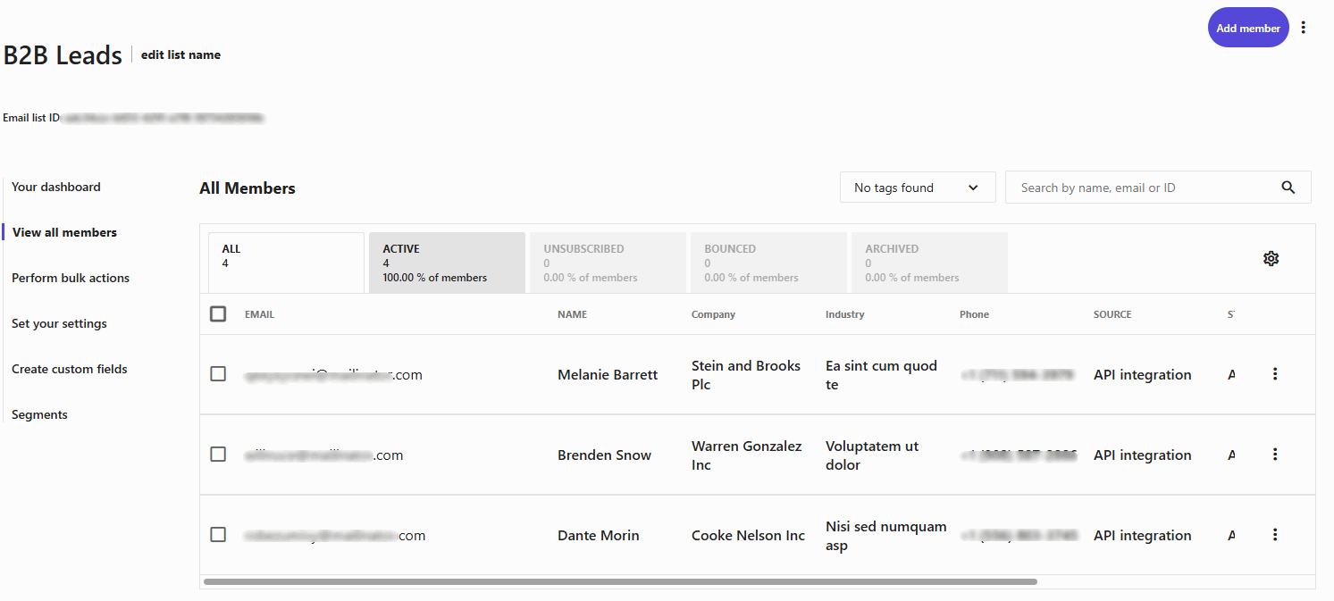 Moosend Subscriber Example
