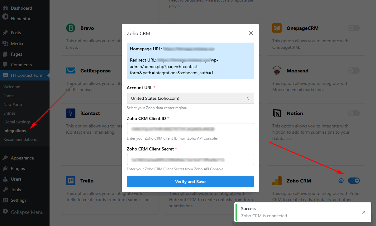 Zoho CRM Global Settings